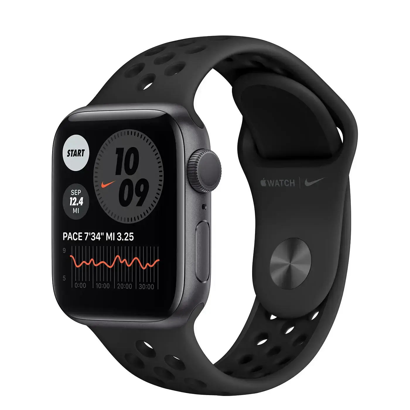 Apple Watch Series 6 Nike GPS 40mm Space Gray Aluminum Case with Anthracite/Black Nike Sport Band (M00X3)
